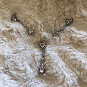 Silver earrings and pendant set